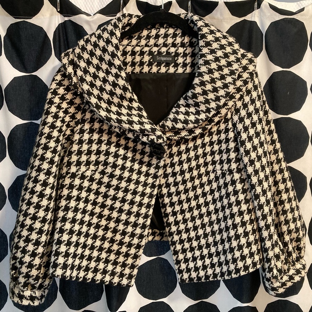 Sinquanone Black and White Houndstooth Blazer